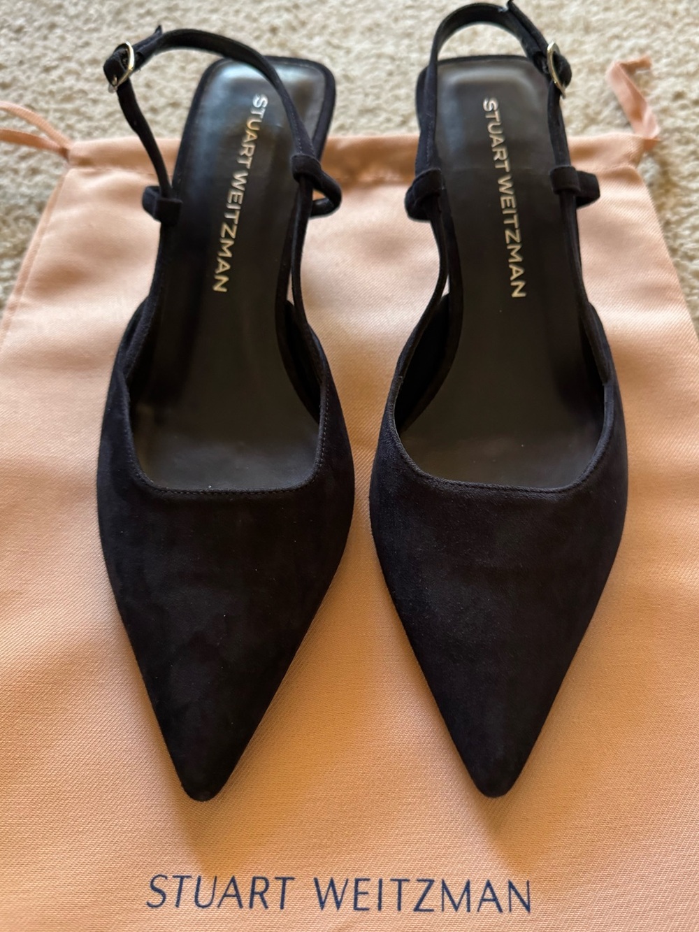 NEW Stuart Weitzmam Vinnie 50 Slingback Pump in Marine Blue - Picture 4 of 12